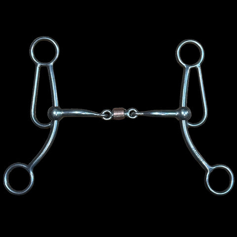 Patty shank bit with smooth 3 piece mouth on black back ground.