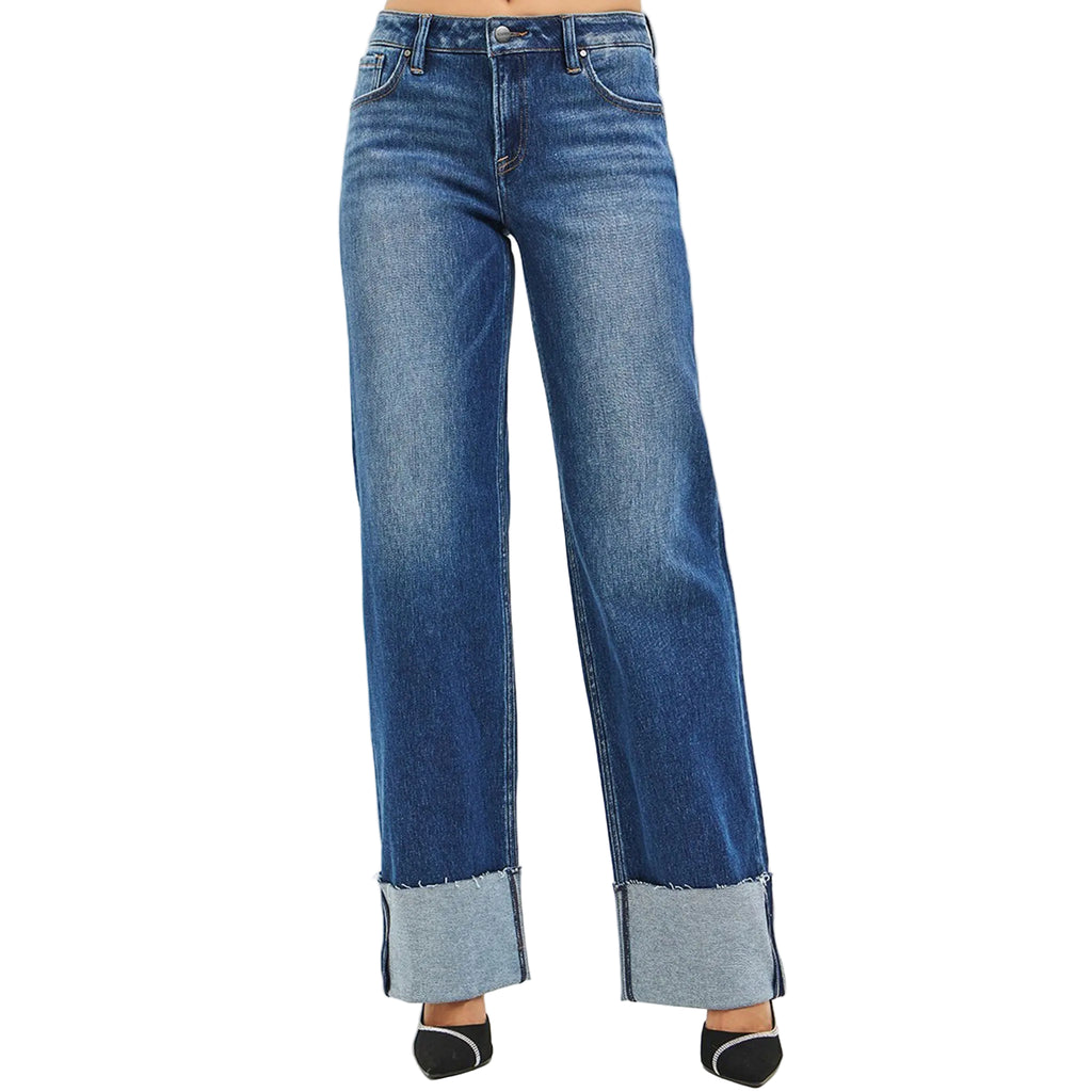 Risen Tummy Control Wide Straight Leg Jeans
