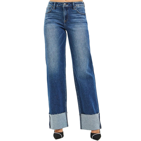 Risen Tummy Control Wide Straight Leg Jeans