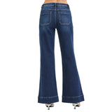 Full back side view of the High Rise Wide Leg Flare Jeans 