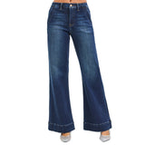 Full front side view of the High Rise Wide Leg Flare Jeans 