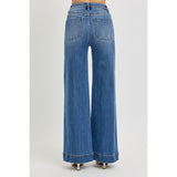 Risen Women's Medium High Rise Front Seam Jeans