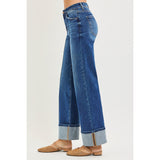 Risen Women's High Rise Turn Up Jean