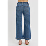 Risen Women's High Rise Flare Yoke Crop Jeans
