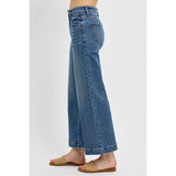 Risen Women's High Rise Flare Yoke Crop Jeans