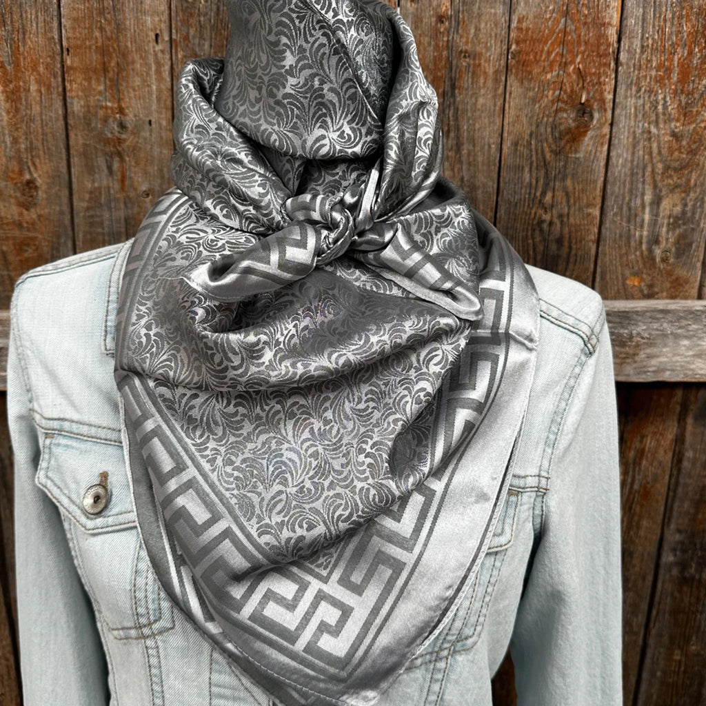 Rodeo Drive Silver Jacquard Wild Rag