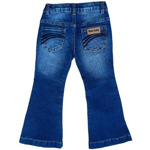 Flat lay of girls denim trouser jeans
Back View