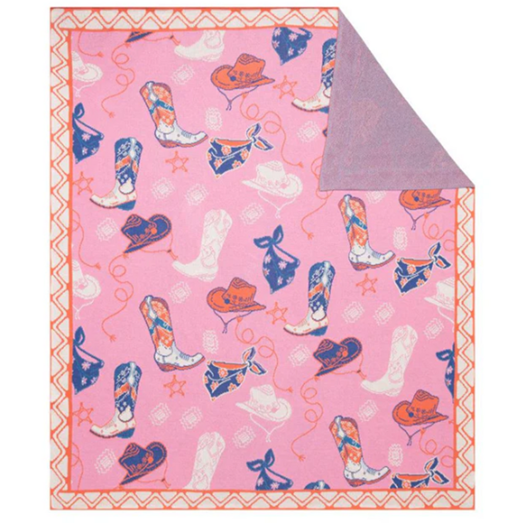 Pink Boot Throw Blanket