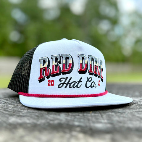 Red Dirt Countrified Cap in White, Black, and Maroon with structured crown and bold front patch