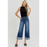 Styled View of High Rise Cuffed Jeans