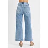 High Rise Crop Wide Leg Jeans Back View