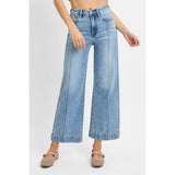 High Rise Crop Wide Leg Jeans Front View