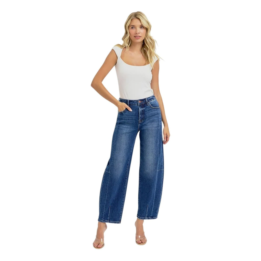 Risen Jeans - High-Rise Barrel Leg Jeans