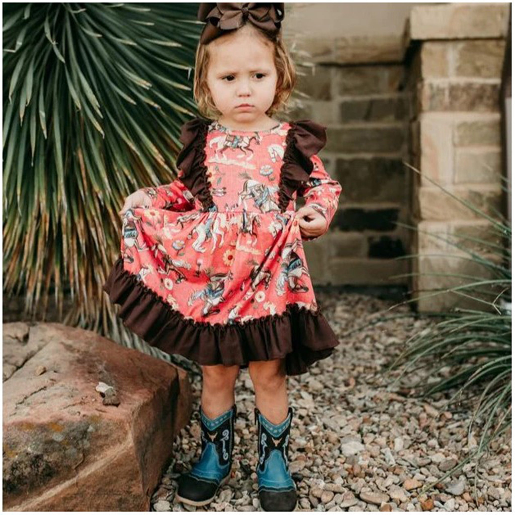Shea Baby Infant/Toddler Cowgirl Thing Ruffle Dress Shea Baby Infant/Toddler Cowgirl Thing Ruffle Dress