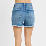 Risen Women's High Rise Distressed Shorts