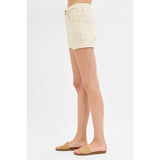 Side View of Ivory Shorts