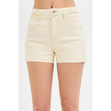 Ivory Color Shorts with Two Button Closer - Bows on Hips
