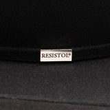 RESISTOL FIVE STAR BLACK COWBOY HAT-resistol logo view