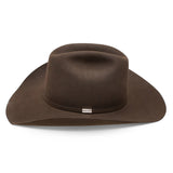 Resistol Five Star 5X Chocolate Felt Western Cowboy Hat-side view with logo