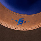 Resistol Five Star 5X Chocolate Felt Western Cowboy Hat-close up 5 star logo view