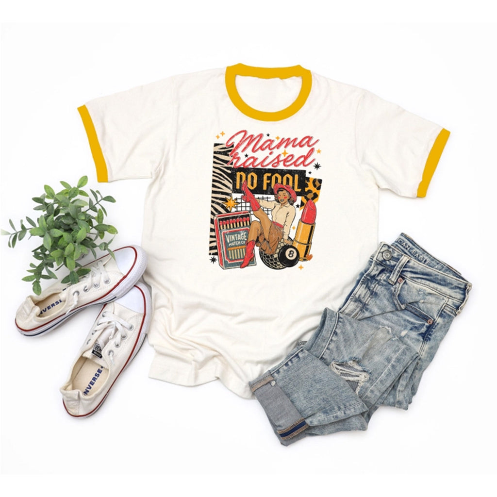 Retro Style Yellow Cuffs and Collar - Graphic Design - Matchbox - Eight Ball - Lipstick - Retro Cowgirl