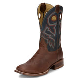 Blue and Brown Square Toe Boot