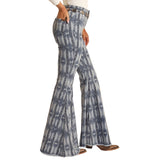 Rock & Roll Cowgirl Medium Wash Aztec Flare Jeans