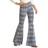 Rock & Roll Cowgirl Medium Wash Aztec Flare Jeans