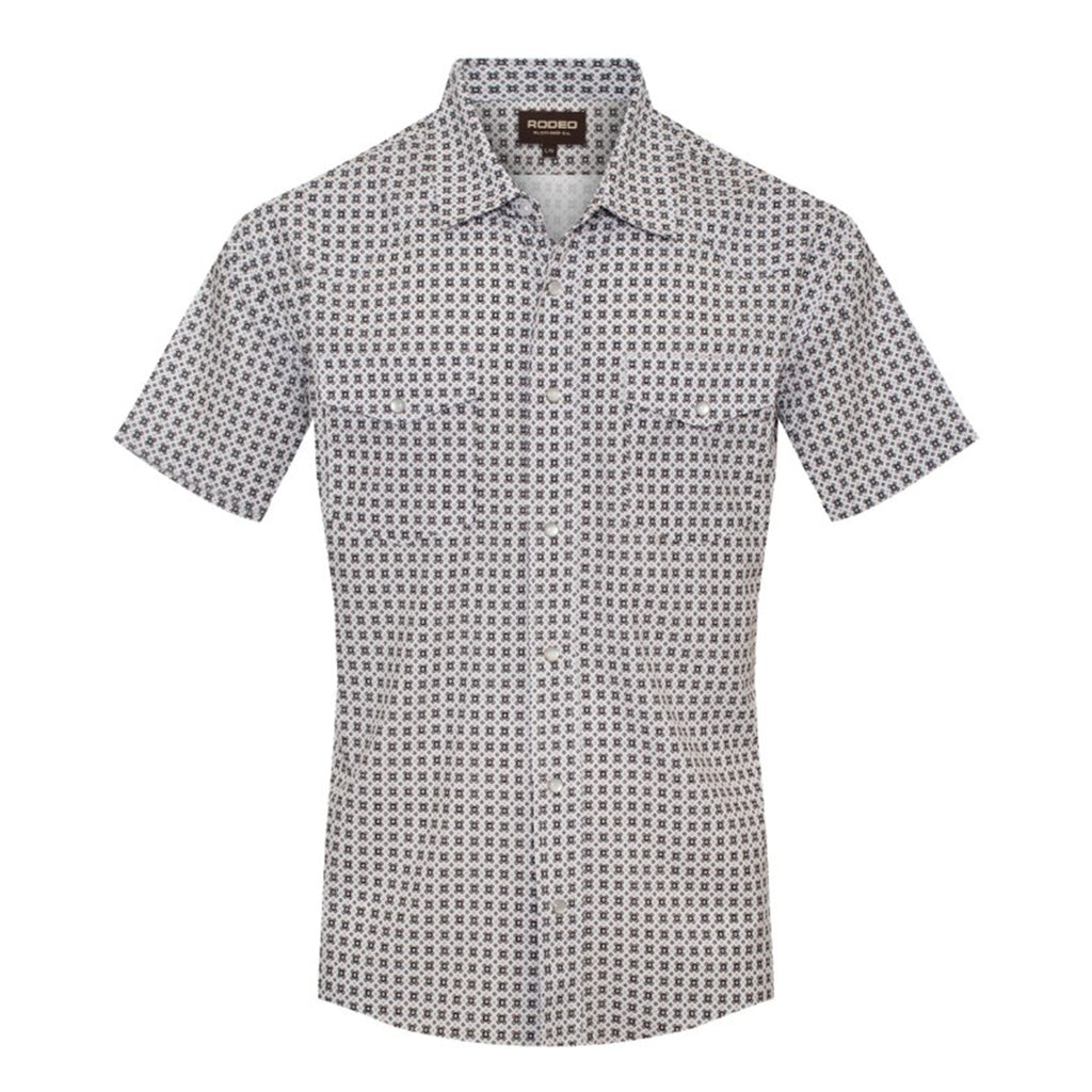 Rodeo Clothing Mens Geo Diamond Pattern Short Sleeve