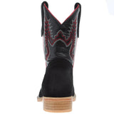 Kids’ Roughout Wide Square Toe Boots with Red Piping heel view