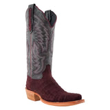 Burgundy Vamp - Grey Shaft Boot