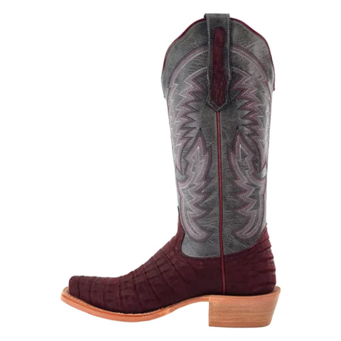 Burgundy Caiman Square Toe