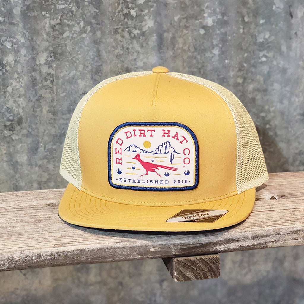 Gold Snapback Cap with Road Runner on patch 