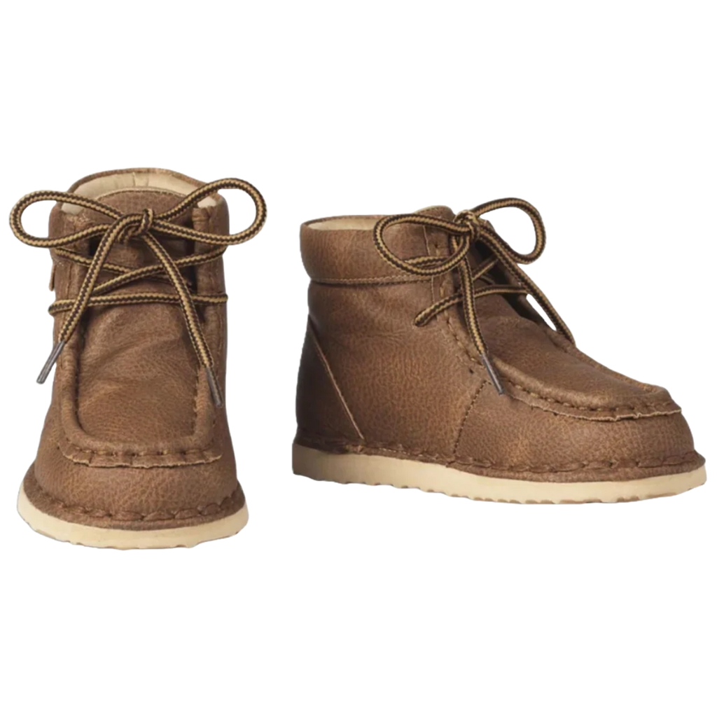 Twister Boys’ Samuel brown lace-up casual shoes with Western-inspired style.