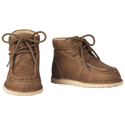 Twister Boys’ Samuel brown lace-up casual shoes with Western-inspired style.