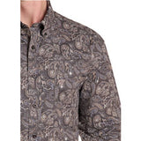 Rock & Roll Paisley Print Button-Down Long Sleeve- Close-Up