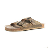 My Horizon Sandals In Taupe by Myra Bags Front Angle View