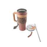 Myra Bags Wide Wyoming Tooled Rose Tumbler