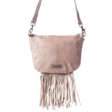Fringe Sand Colored Purse- Back View