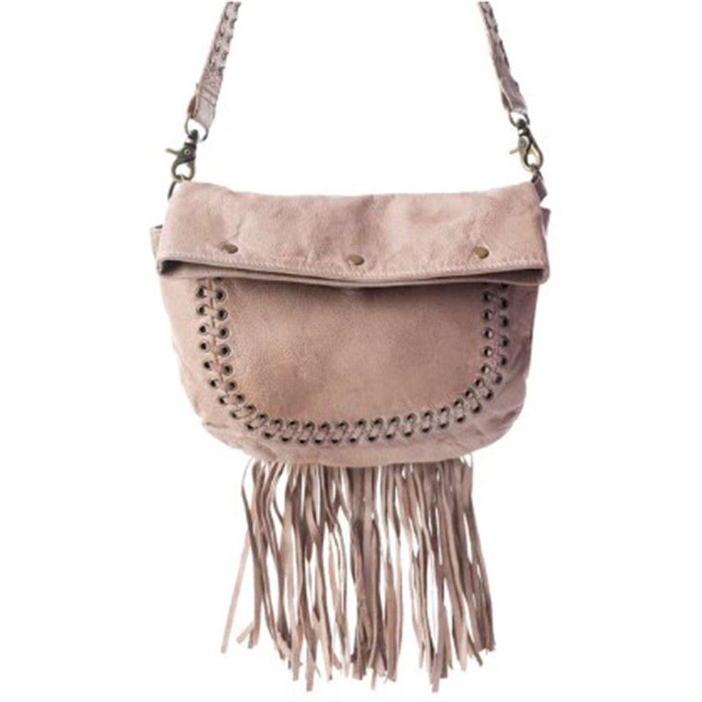 Fringe Sand Colored Purse- Front View