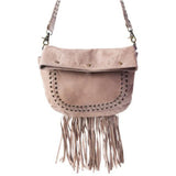 Fringe Sand Colored Purse- Front View