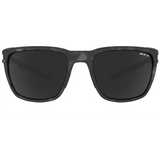Bex Adams Sunglasses. They have a tortoise gray frame and gray tinted lenses.