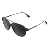 Bex Kabb Sunglasses. They have a black frame and gray tinted lenses.
