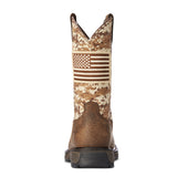 Camo-Printed Textile Shaft with Flag Patch Boot Back View