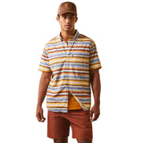 Serape Short Sleeve Button-up with a Single Pocket