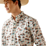 Ariat Men's Surfing Longhorn Aloha Long Sleeve Shirt