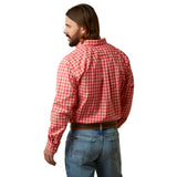 Ariat Men’s Pro Series Oberon Shirt in Poppy Red with Classic Fit Back View