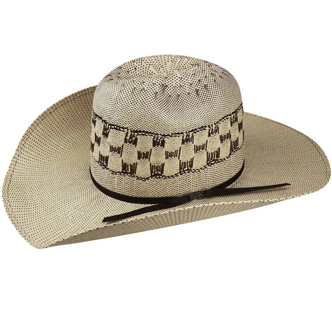 Front and side view of Bailey Hat Co. Tan & Brown Vaughn Straw Hat