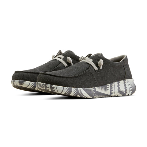 Charcoal Grey Sip-on with an Aztec Sole and Grey Laces