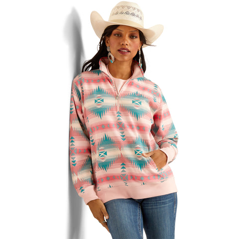 Ariat Pink/Turquoise Aztec 1/4 Zip